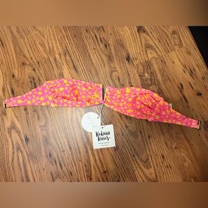 Kulani Kinis Pink and Yellow Floral Bikini Top